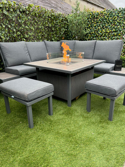 Miami Deluxe Modular Corner Set With Firepit Table