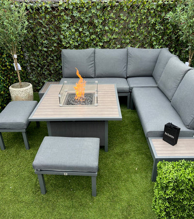 Miami Deluxe Modular Corner Set With Firepit Table