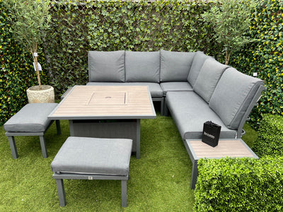 Miami Deluxe Modular Corner Set With Firepit Table