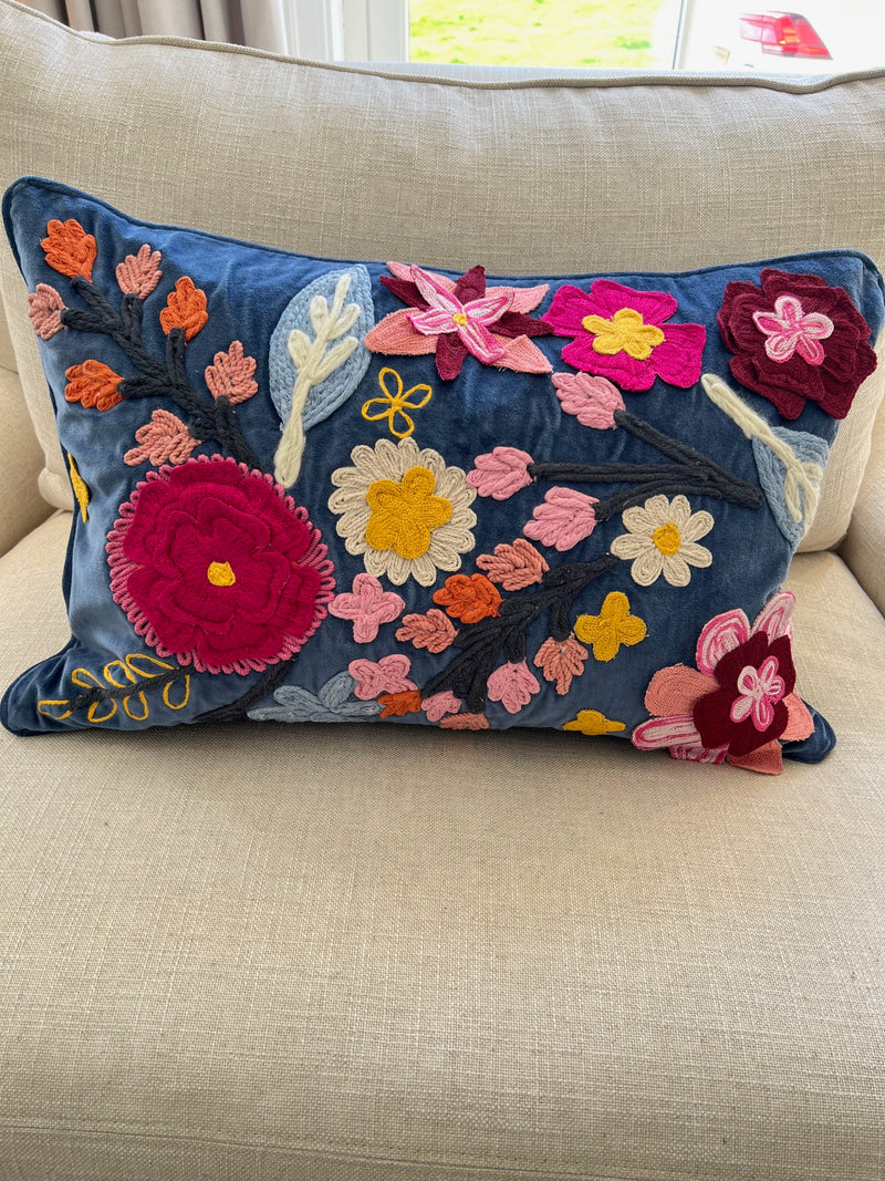 Embroidered Sylvan Cushion 60cm x 40cm