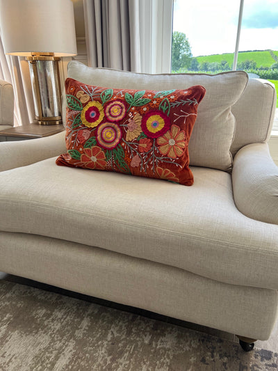 Embroidered Dorian Spice Cushion 60cm x 40cm