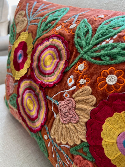 Embroidered Dorian Spice Cushion 60cm x 40cm