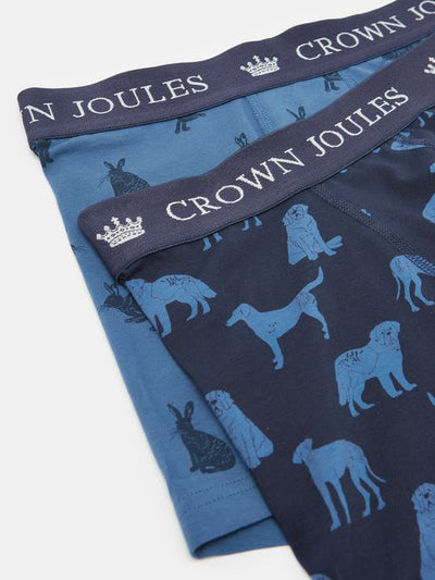 Crown Joules Navy Cotton Boxer Briefs 2 Pack