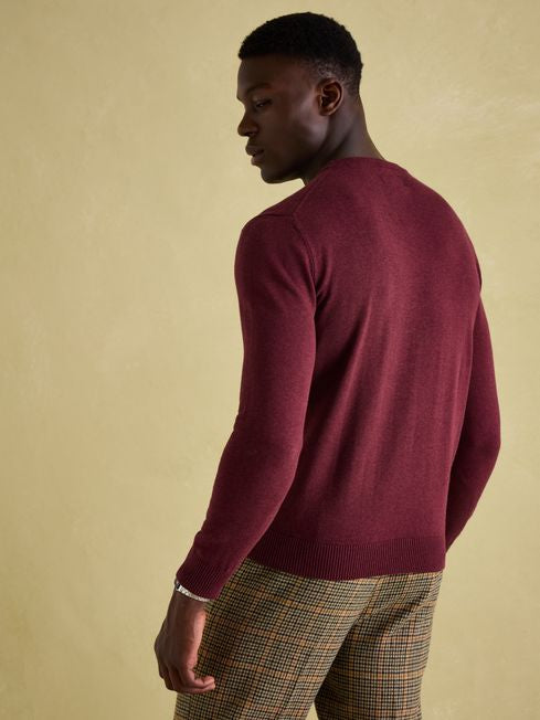 Joules Jarvis Burgundy Red Crew Neck Jumper