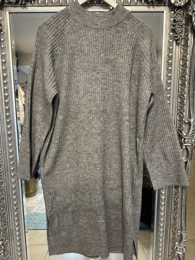 Kaffe KArinya Knit Dress in Grey Melange