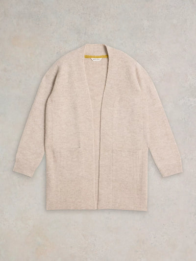 White Stuff Erin Longline Cardi in light natural