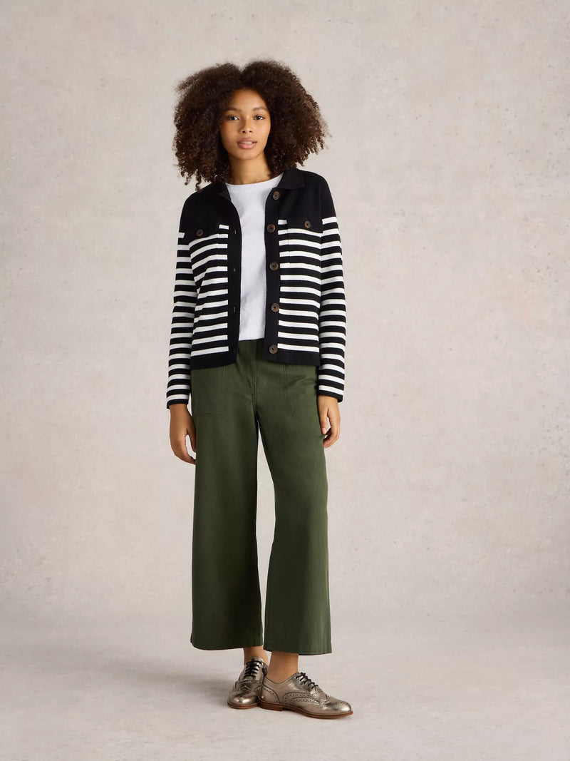 White Stuff Sara Stripe Knitted Shacket