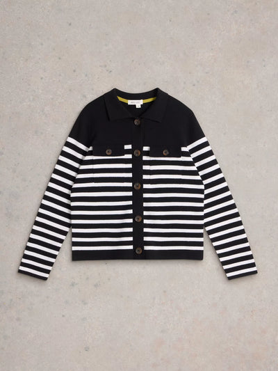 White Stuff Sara Stripe Knitted Shacket