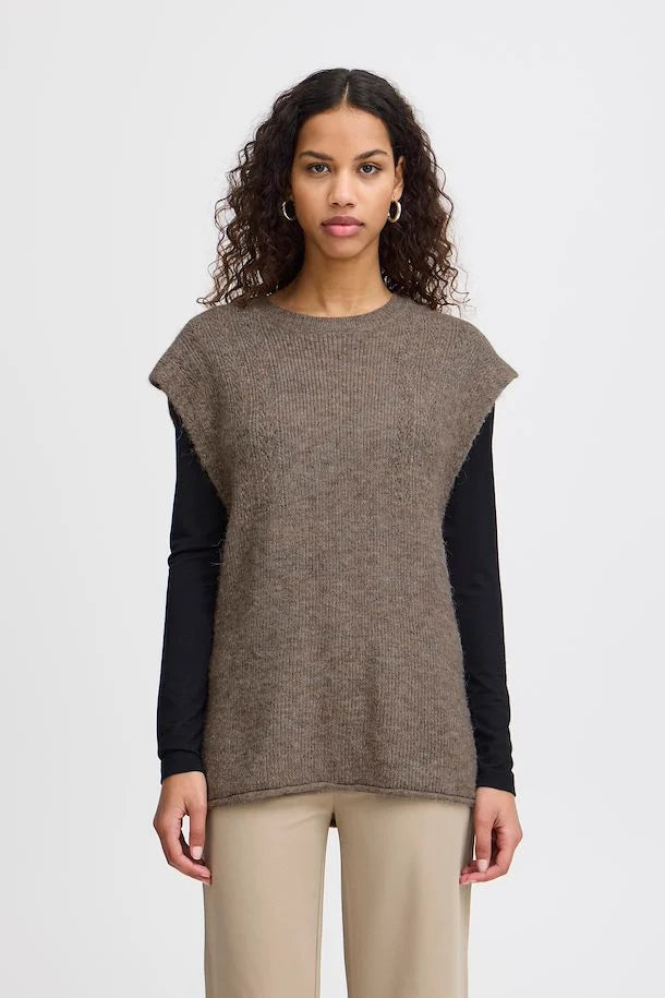 Ichi Ladies IHKamara WA3 Pullover in fungi, Kamara knitwear