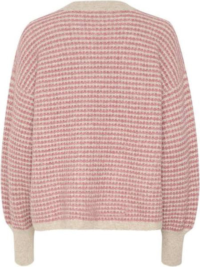 Kaffe Kaellery Feather Beige/Rose Oversized Knitted Pullover