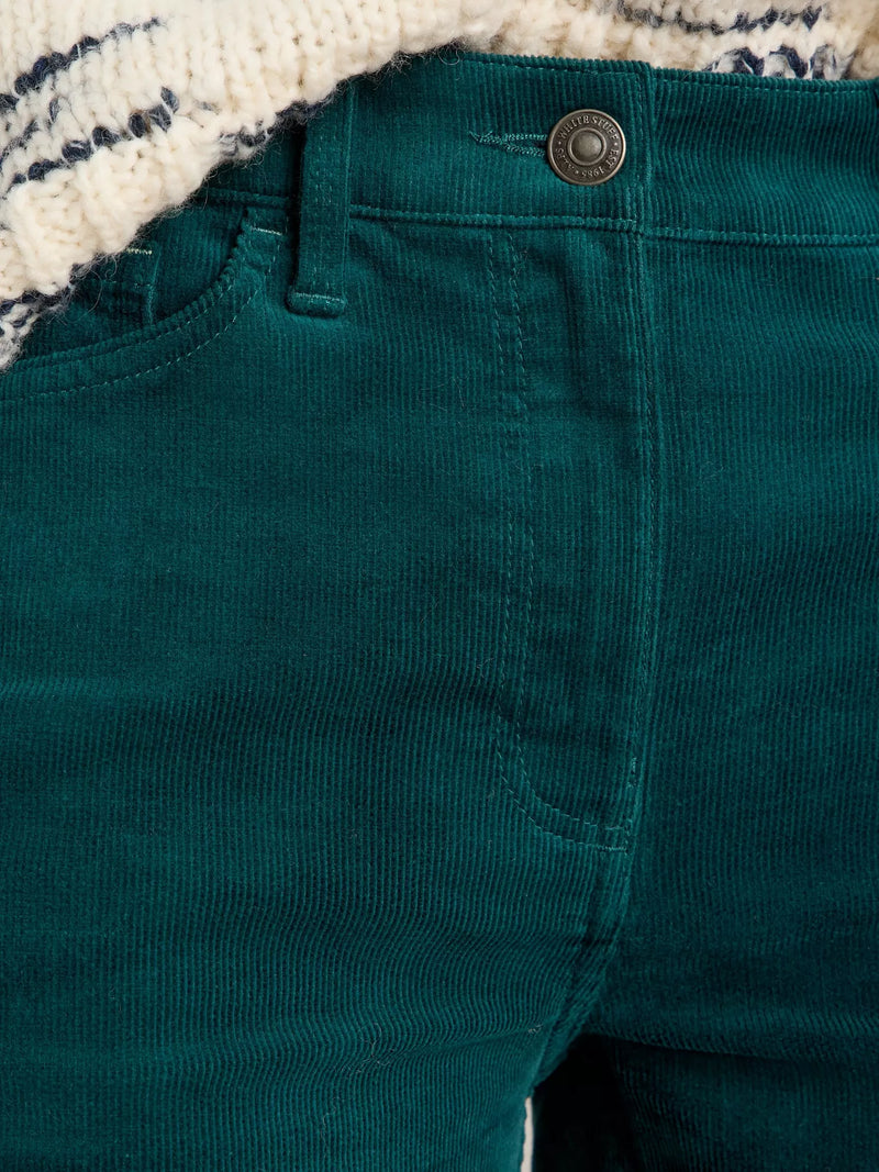 White Stuff Brooke Straight Cord Trouser in Dark Green