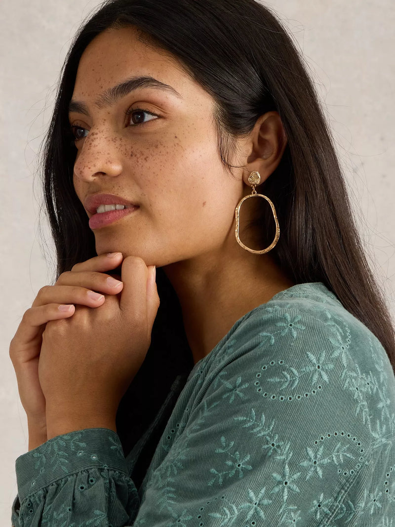 White Stuff Bryony Hoop Earring in Gold Tone