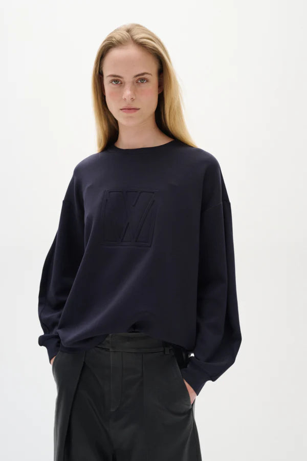 In Wear Laicent Vincent Marine Blue Mono Sweatshirt