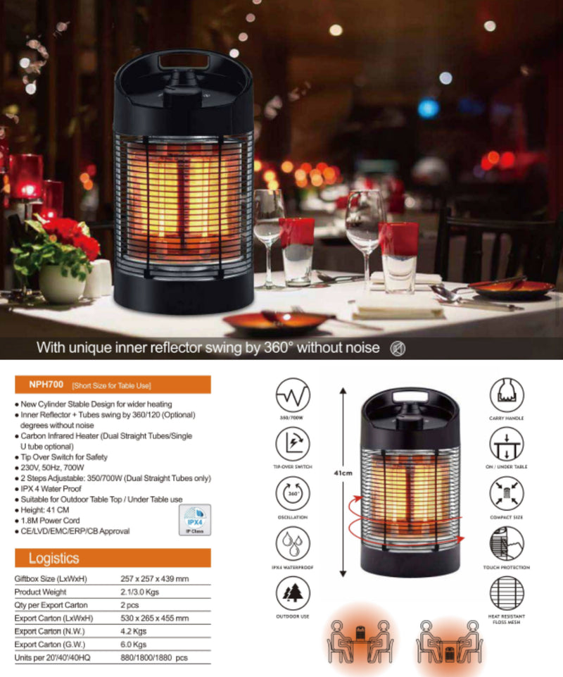 Table Top Heater Black Revolving Table Heater Electric Medium