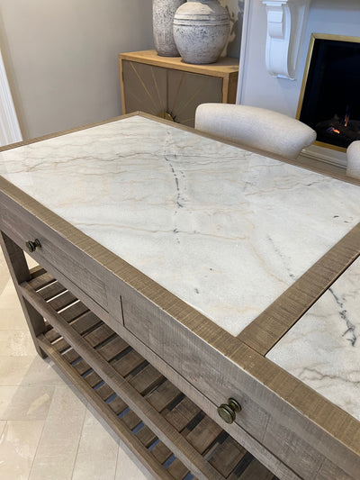 Banff Marble Top Large Kitchen Island