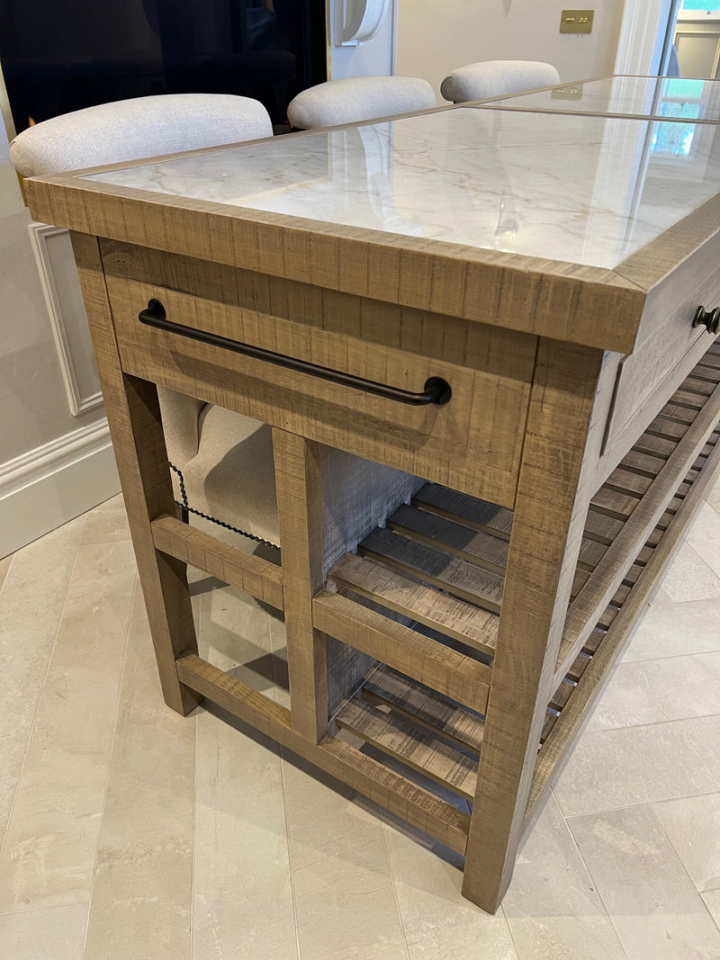 Banff Marble Top Large Kitchen Island