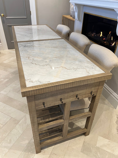 Banff Marble Top Large Kitchen Island