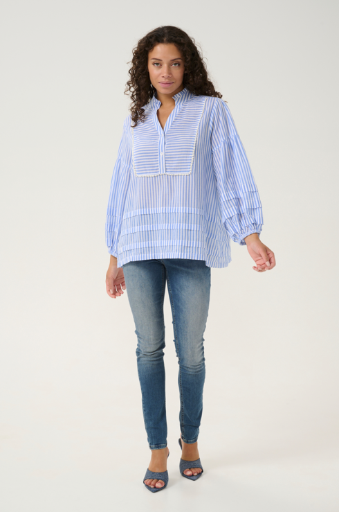 Culture Ladies CUjax BlouseIn Blue Stripe