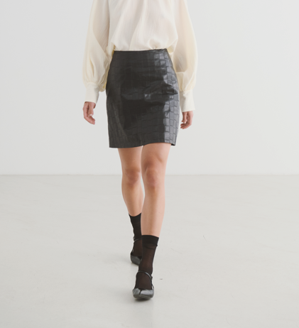 Soaked in Luxury Women’s SLJosine Olicia Leather Skirt in Black