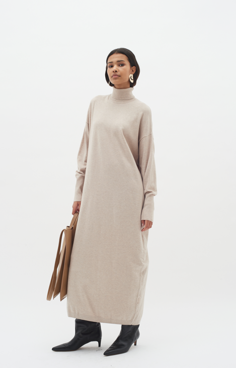 In Wear Ladies Long Knitted Dress KellsieIW in Haze Melange, Kellsie