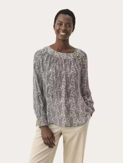 Part Two Ladies Top LajaPW in French Oak Paisley Print, Laja Blouse