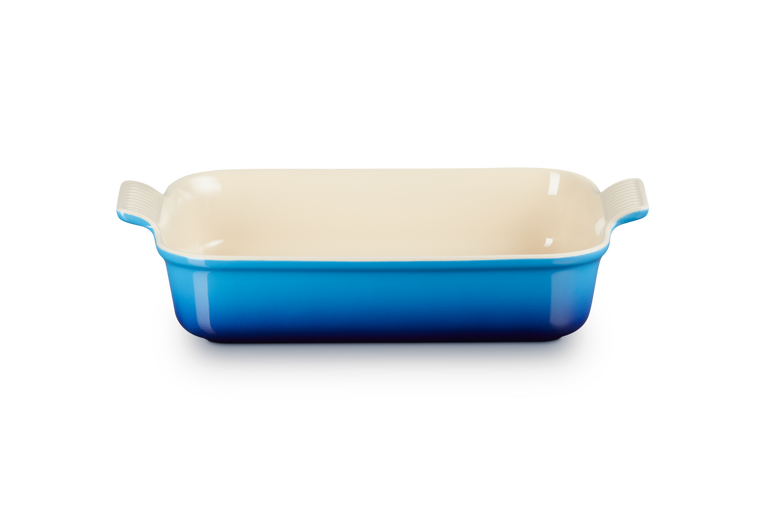 Stoneware Heritage Rectangular Dish Azure blue 32cm