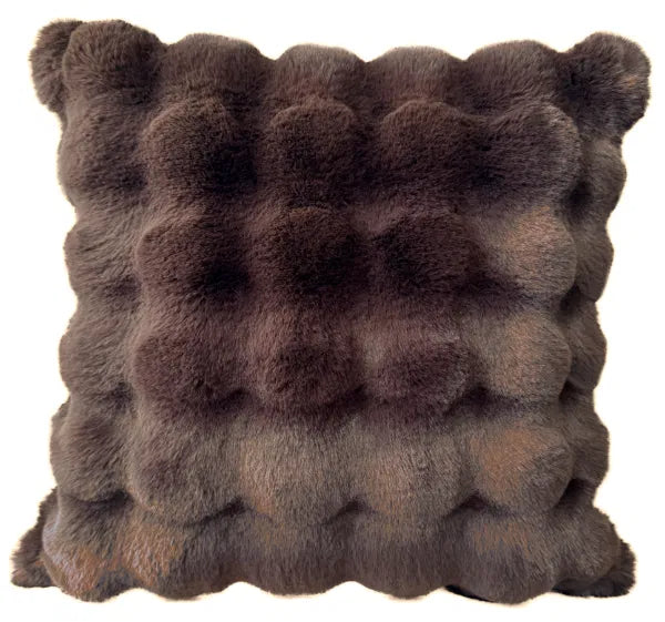 Malini Raffles Choc Cushion SOFT SQUARETEXTURED CUSHION IN FAUX RABBITCHOC50 X 50