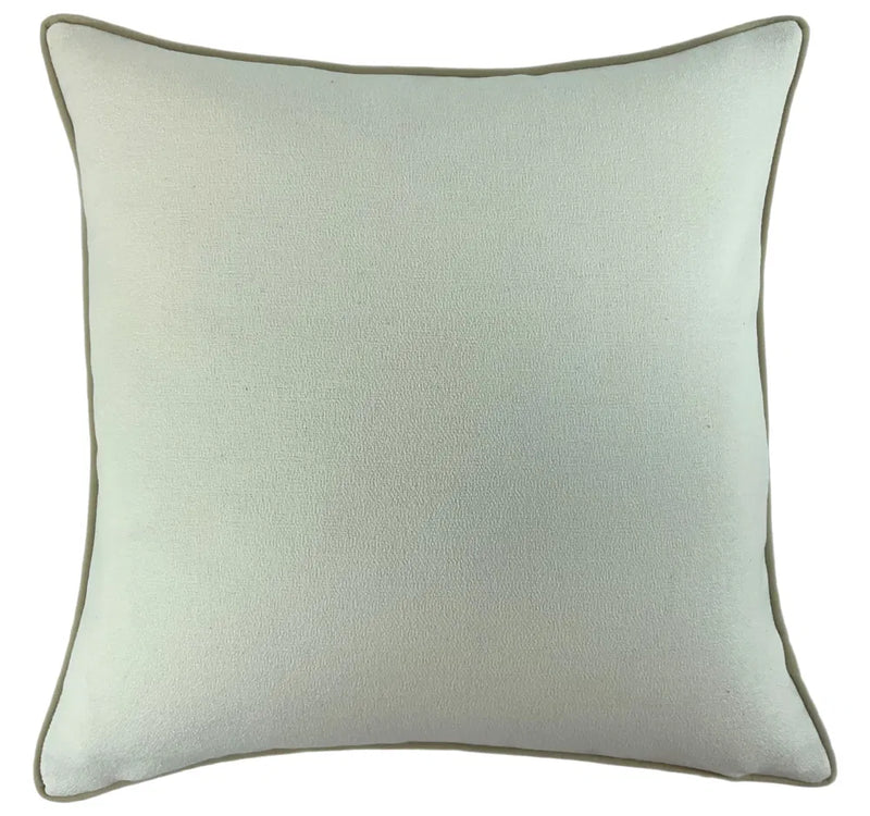 Malini Large Kivo Nat Cushion LGE SLUB CREAM WITH NAT PIPING AND NAT REV 56 X 56