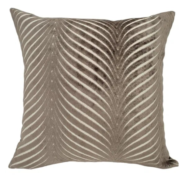 Malini Large Rada Choc Cushion CUT VELVET FAN RADA CHOC 56 X 56