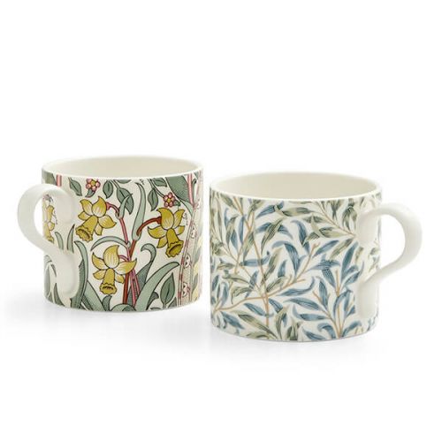 Morris & Co Mugs Set of 2 Daffodil Privat Pink & Willow Bough Sage