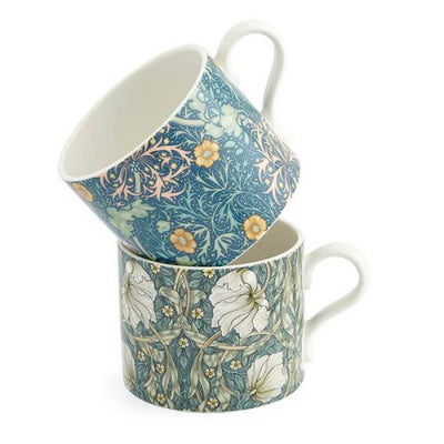 Morris & Co Mugs Set of 2 Seaweed Teal & Pimpernel Privat