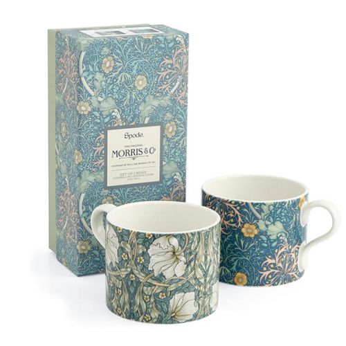 Morris & Co Mugs Set of 2 Seaweed Teal & Pimpernel Privat