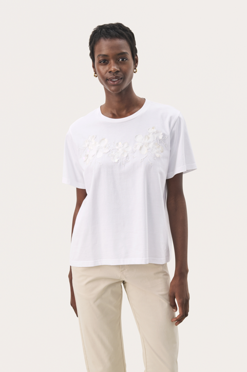 part Two Ladies NahidPW T-Shirt In Bright White Embellishment