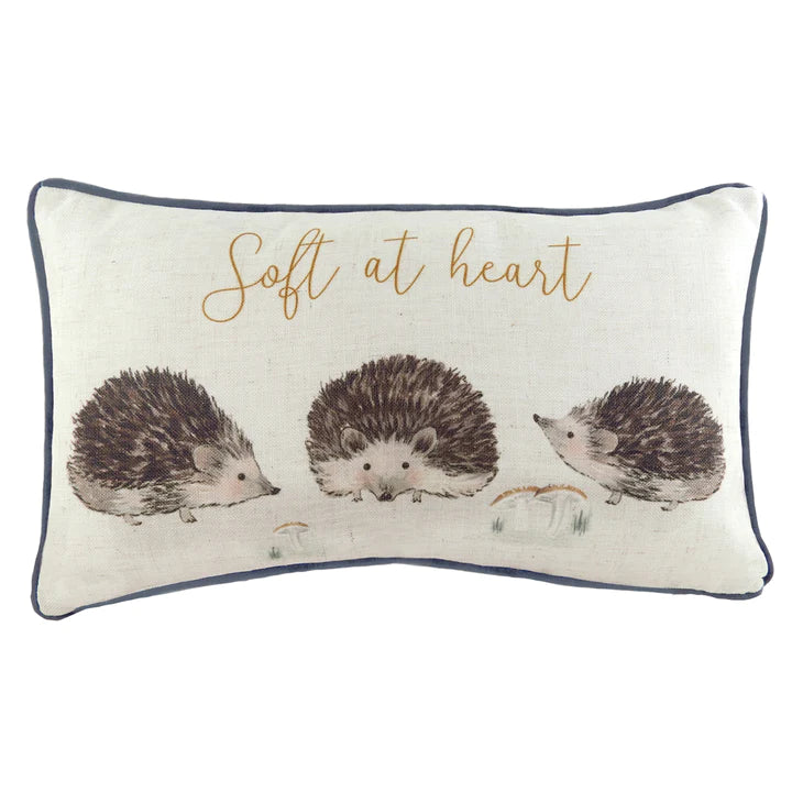 Evans Lichfield Oakwood Hedgehogs Rectangular Cushion Multicolour