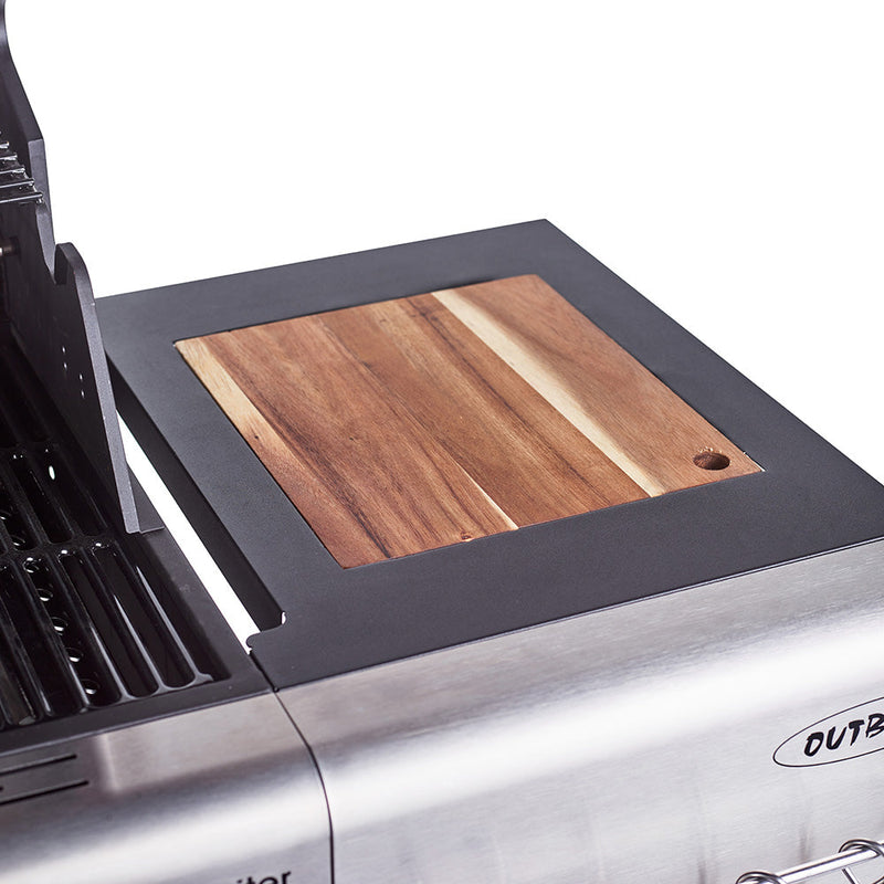 Outback Jupiter 6 Burner Hybrid Stainless Steel with Chopping Board Gas BBQ OUT370768