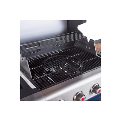 Outback Jupiter 4 Burner Gas Hybrid BBQ Grill with Side Burner Black