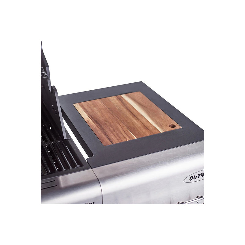 Outback Jupiter 4 Burner Gas Hybrid BBQ Grill with Side Burner Black