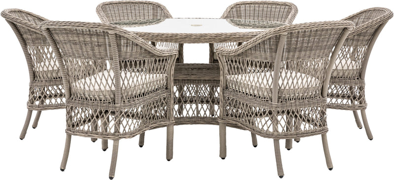 Menton Lattice Weave 6 Seater Dining Set