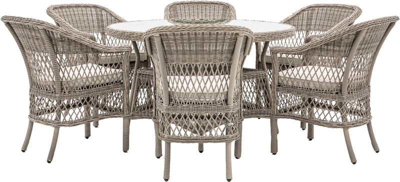Menton Lattice Weave 6 Seater Dining Set