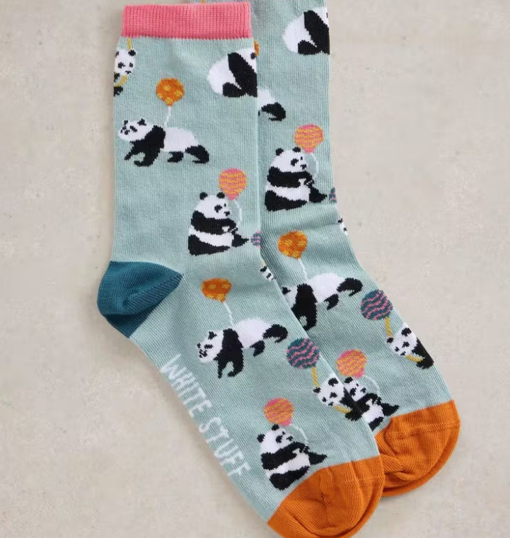 White Stuff Party Panda Ankle Sock