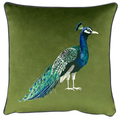 Evans Lichfield Peacock Cushion Olive 43X43