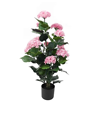 Wonderleaf Artificial Pink Hydrangea in Pot 90cm, Outdoors 5 Year UV Guarantee