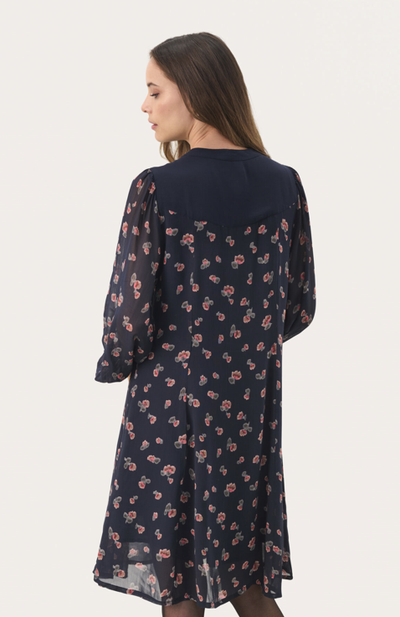 Part Two Ladies Dress PiyannaPW in Dark Navy Mini Blurred Flower, Piyanna