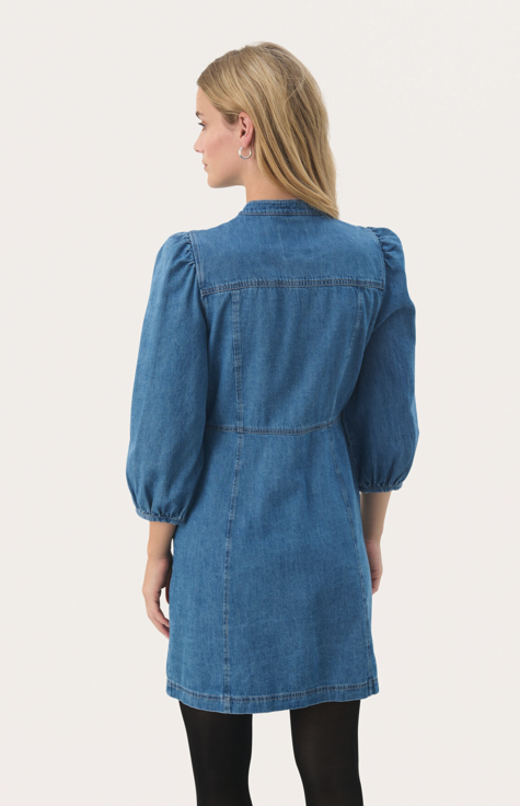 Part Two Ladies Dress PollaPW in Medium Blue Denim, Polla