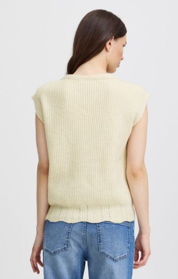 Ichi Ladies IHpovoke Wa3 Slipover in Birch, Povoke Sleeveless Pullover