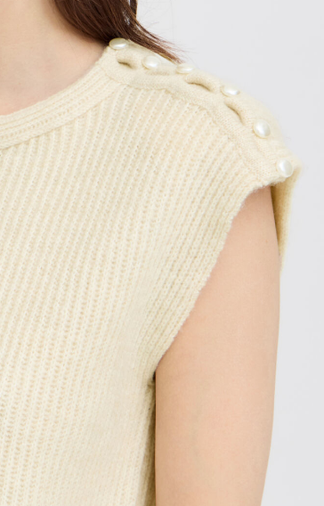 Ichi Ladies IHpovoke Wa3 Slipover in Birch, Povoke Sleeveless Pullover