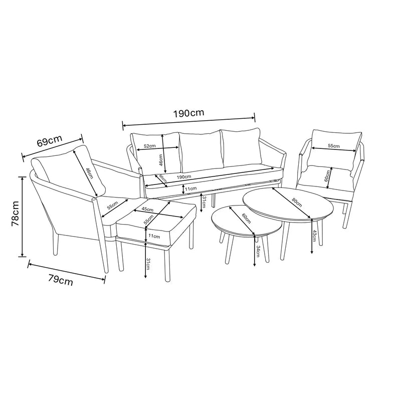 Hartman Portico 3 Seat Lounge Set - PRE ORDER MARCH DELIVERY