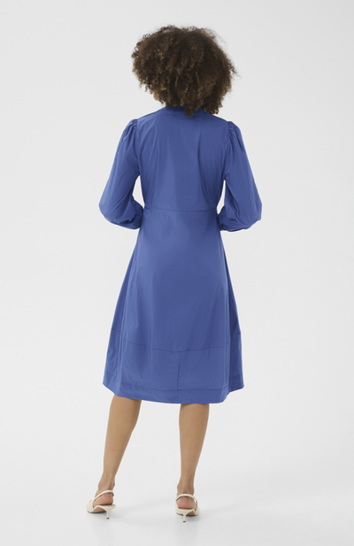 Culture Ladies CUAntoinett Rib Dress in Bijou Blue, Antoinett Long Sleeve