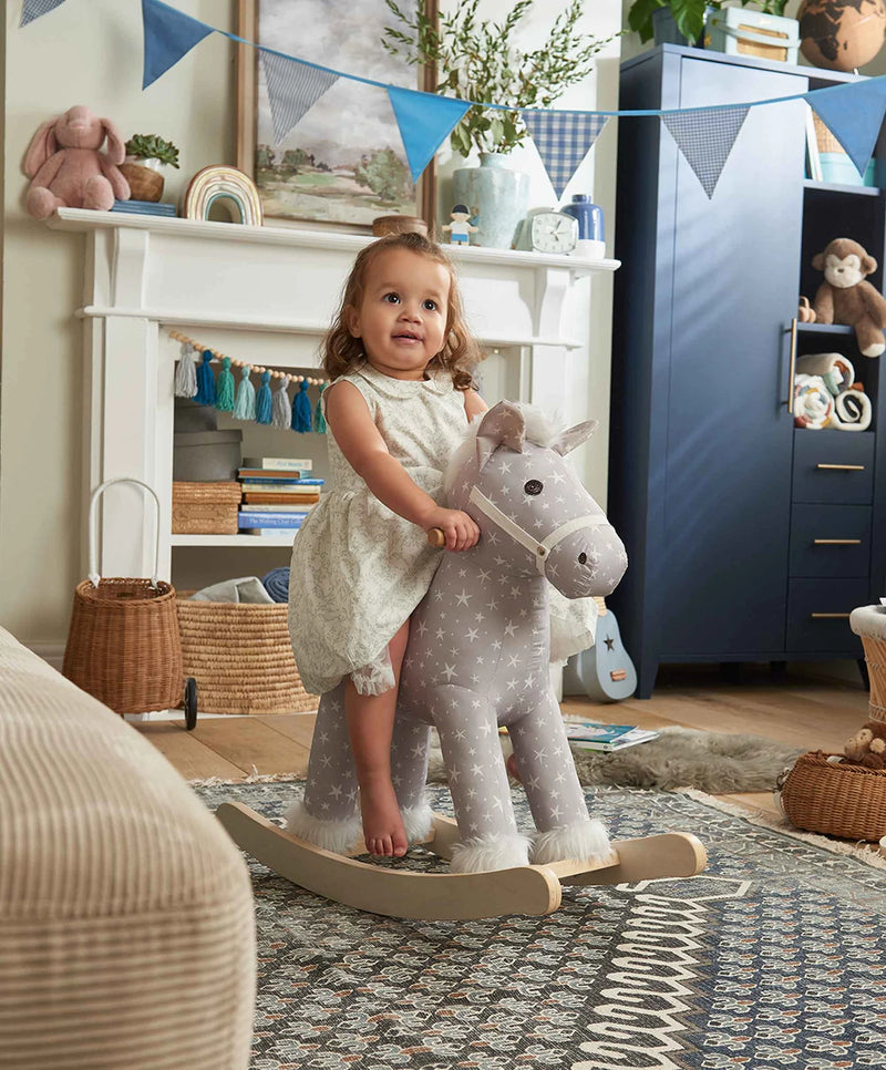 Mamas & Papas Rocking Horse - Star - Grey/White