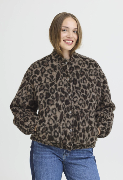 Pulz Ladies Bomber Jacket PZRosie in Black Animal